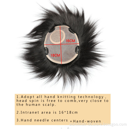 High-quality All Hand-made Human Hair Toupee for Men